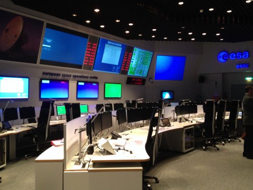 Salle de contrôle principale de l'ESOC, où l'ESA a guetté le premier signal&nbsp;(…)