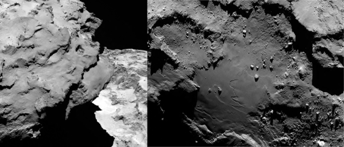 Images de la surface cométaire de 67P/CG prises par l'instrument OSIRIS-NAC&nbsp;(…)